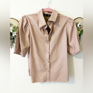 Truth by republic blush faux leather top